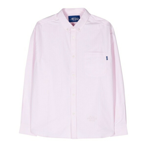 アウェイクニューヨーク メンズ プルオーバー トップス Logo-embroidered piqu茫漏 shirt Pink