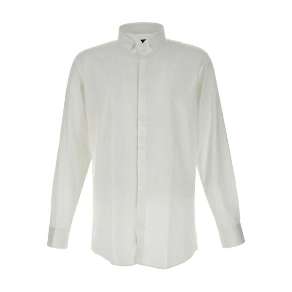 カルロ ピニャテッリ メンズ プルオーバー トップス Mock-neck cuffed shirt White