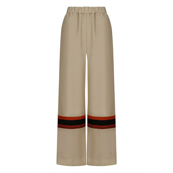 ラケル?ジニス レディース カジュアルパンツ ボトムス Striped-detail trousers Neutrals|asty