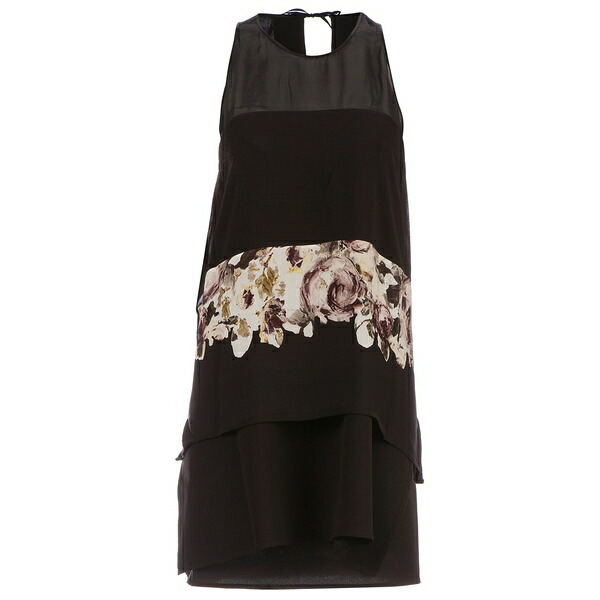 シャロン ワコブ レディース ワンピース トップス Flared floral detail dress Black｜asty