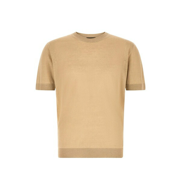 ザノーネ メンズ Tシャツ トップス Crew-neck short-sleeve t-shirt Neutrals｜asty