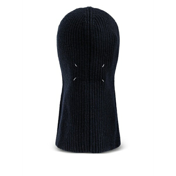 マルタンマルジェラ メンズ かぶり笠 添え物 Ribbed-knit balaclava Blue
