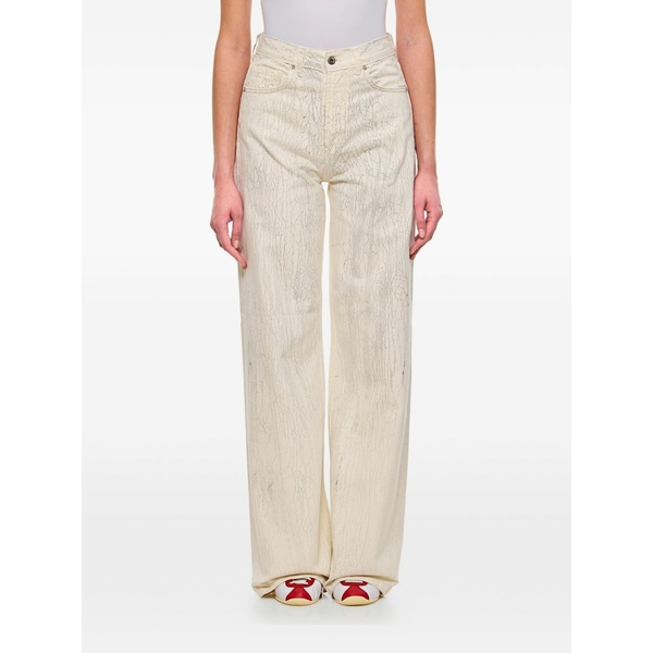 二分の一男の子 レディース ジーンズズボン下 ボトムス Cracked-effect jeans White