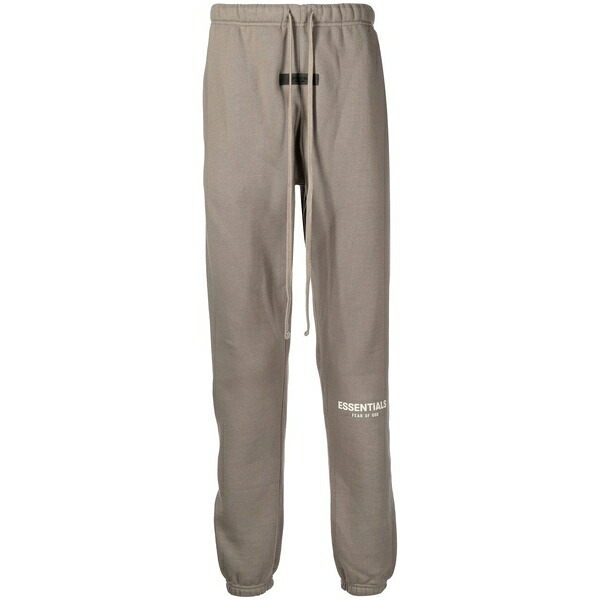 エフオージーエッセンシャルズ メンズ 心地好いズボン下 ボトムス Logo-print drawstring track pants Brown
