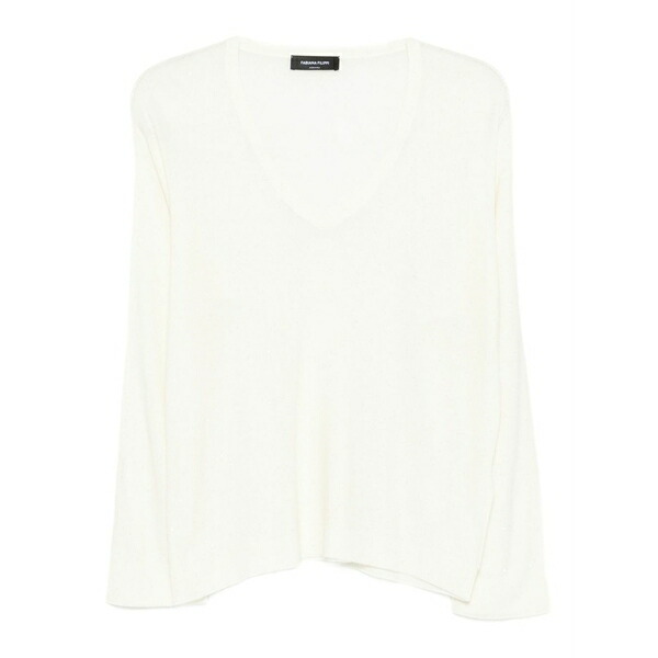 ファビアナ フィリッピ レディース プルオーバー トップス V-neck long-sleeve t-shirt Neutrals