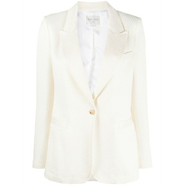 フォルテ フォルテ レディース 上衣＆上衣 アウター Single-breasted button-fastening blazer White