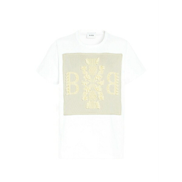 バリー レディース Tシャツ トップス Logo cashmere-patch t-shirt White|asty