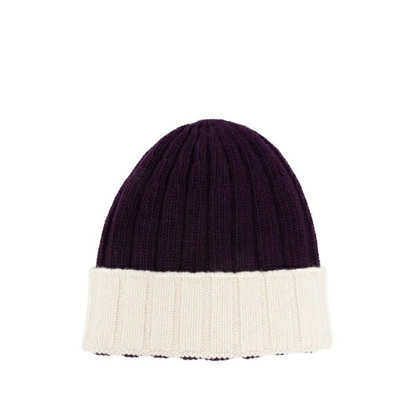 ダニエル フィエゾリ メンズ かぶり笠 付属品 Ribbed-knit beanie hat Purple