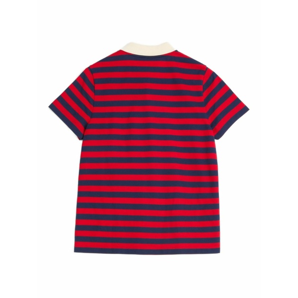 ヴァレンティノ ガラヴァーニ メンズ ポロシャツ トップス Striped cotton polo shirt Red｜asty