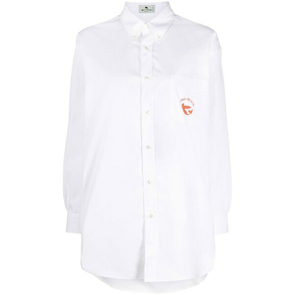 78%OFF!】 エトロ レディース シャツ トップス ロゴ ロングスリーブシャツ