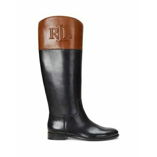 ★LAUREN RALPH LAUREN★ ロゴレザー ロングブーツ 送料関税込 ☆LAUREN RALPH LAUREN☆ロゴ レザー ロングブーツ 関送込