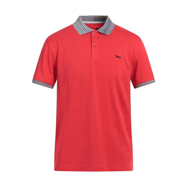 【送料無料】 ハーモント & ブレイン メンズ Tシャツ トップス Polo shirts Red