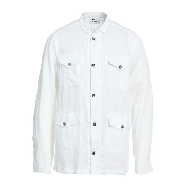 【送料無料】 アルファス テューディオ メンズ シャツ トップス Shirts White