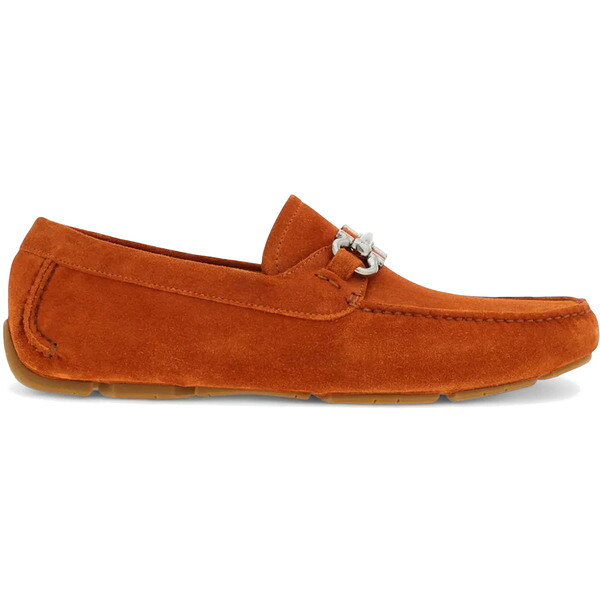Ferragamo フェラガモ メンズ スニーカー  【Ferragamo Gancini Suede Driving Shoes Orange】  サイズ US_7(25.0cm) Orange