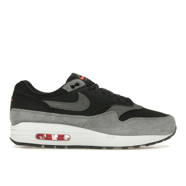 Nike ナイキ メンズ スニーカー  【Nike Air Max 1 Premium Dark Smoke Grey】  大いさ US_11.5(29.5糎) Dark Smoke Grey/Flash Crimson/Summit White/Smoke Grey メンズ靴-スニーカー-靴