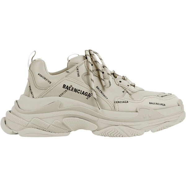 Balenciaga バレンシアガ メンズ スニーカー  【Balenciaga All Over Logo Triple S Beige Black】  サイズ US_12(30.0cm) Beige/Black