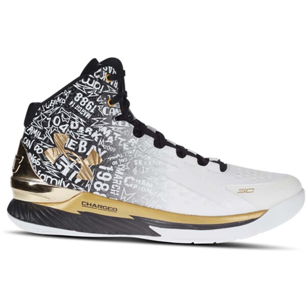 Under Armour アンダーアーマー メンズ スニーカー 【Under Armour Curry 1 Retro MVP (2021)】 サイズ US_11.5(29.5cm) Black/White/Metallic Gold｜asty