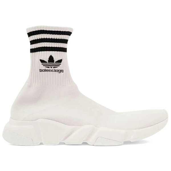 Balenciaga バレンシアガ メンズ スニーカー  【Balenciaga x adidas Speed Trainer White Black】  大いさ US_7(25.0珊) White/Black 靴-メンズ靴