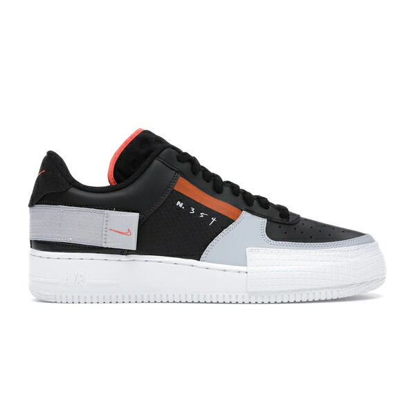 Nike ナイキ メンズ スニーカー  【Nike Air Force 1 Type Black Hyper Crimson】  大きさ US_6.5(24.5珊) Black/Hyper Crimson-Wolf Grey-White