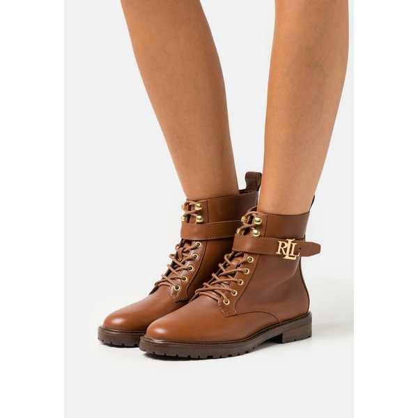 ラルフローレン レディース ブーツ シューズ Elridge Bootie Lace Up Ankle Boots Deep Saddle Tan 新しいブランド