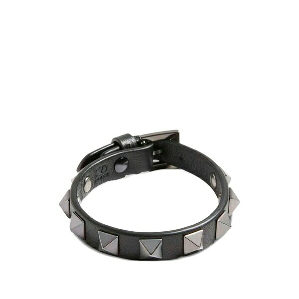 ヴァレンティノ ガラヴァーニ メンズ ブレスレット・バングル・アンクレット 佩び物 Rockstud leather bracelet Black
