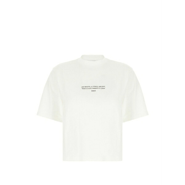 オフホワイト レディース Tシャツ トップス Short-sleeve t-shirt White｜asty