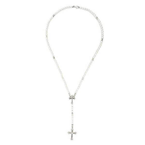 エマニュエレ ビコッキ メンズ 頸飾り・チョー鉄道車両 添え物 Pearl rosary necklace White
