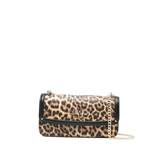 リュージョー レディース ハンドバッグ バッグ Small animal-print chain satchel Brown｜asty