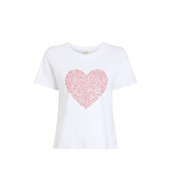サンクアセプト レディース Tシャツ トップス Rhinestone-embellished heart-print t-shirt White｜asty 31,720円