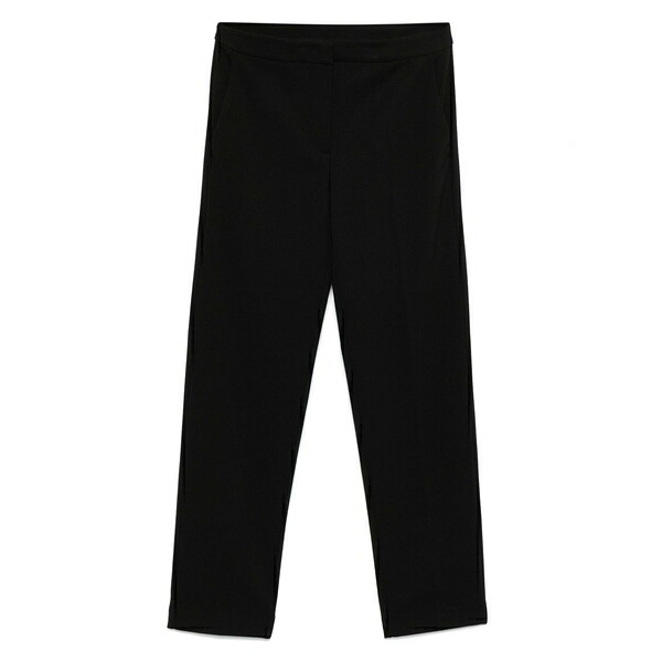 ツインセット レディース カジュアルパンツ ボトムス Logo-plaque trousers Black｜asty