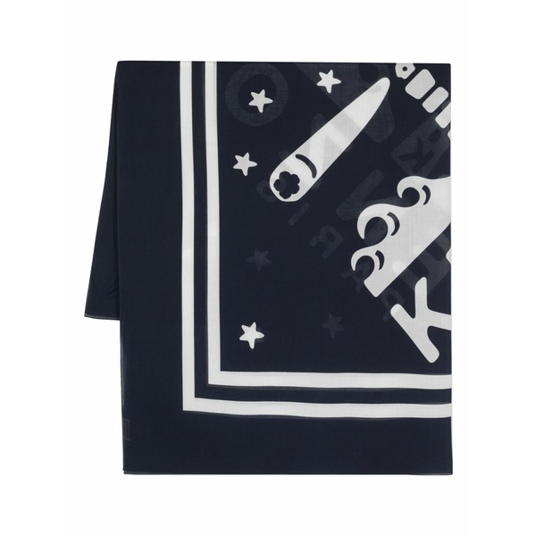 ケンゾー メンズ えり巻き・袈裟・えり巻き 付属物 Logo-stamp printed bandana scarf  Blue