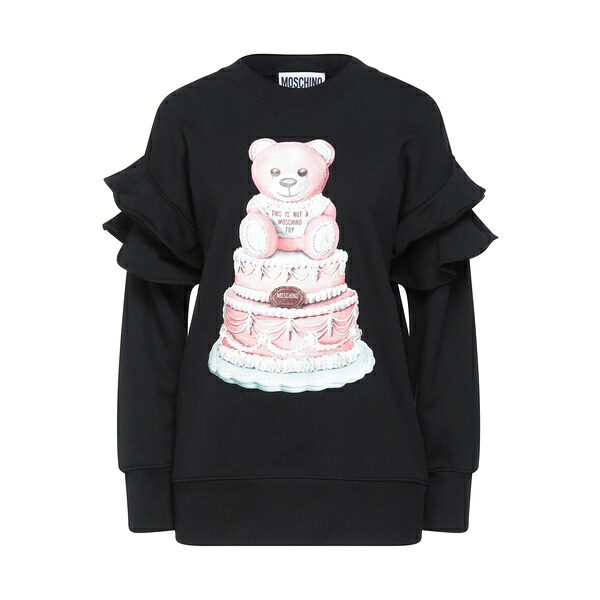 【貨物輸送無料】 モスキーノ レディース パーカー・スウェットシャツ アウター Sweatshirts Black