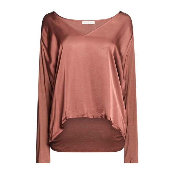 【送料無料】 マニラグレース レディース Tシャツ トップス Tops Brown｜asty
