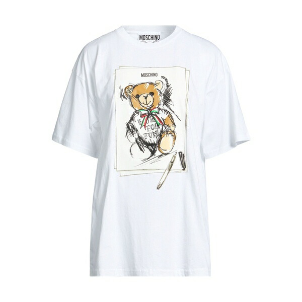 【貨物輸送無料】 モスキーノ レディース プルオーバー トップス T-shirts White