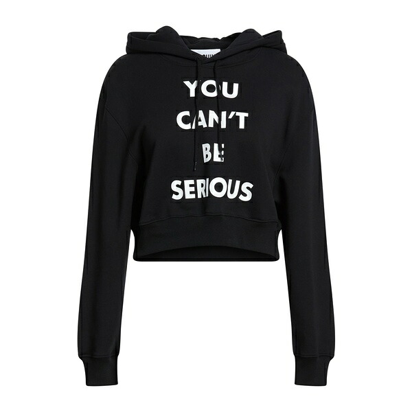 【貨物輸送無料】 モスキーノ レディース パーカー・スウェットシャツ アウター Sweatshirts Black