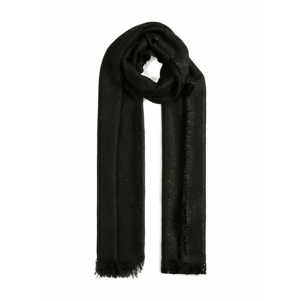 ファビアナ フィリッピ レディース えり巻き・袈裟・えり巻き 付属物 Metallic-thread fringed scarf Black