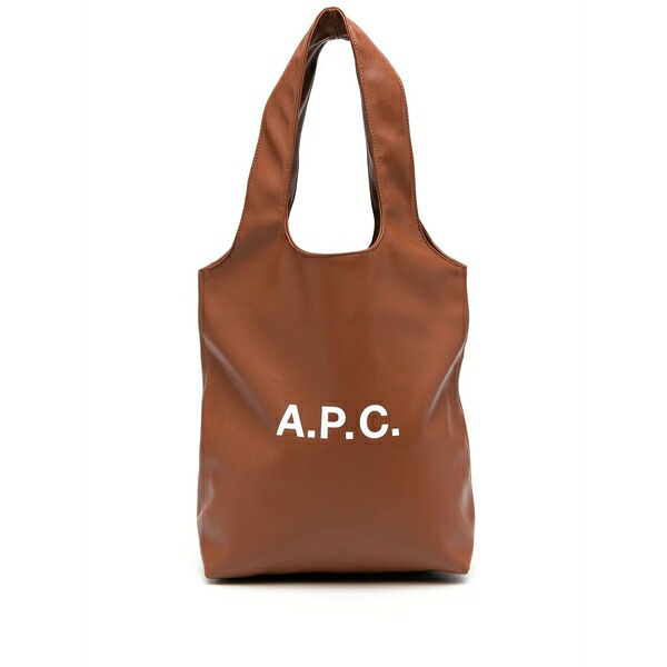 アーペーセー メンズ トートバッグ 御徒面子 Small ninon logo-print tote bag Brown