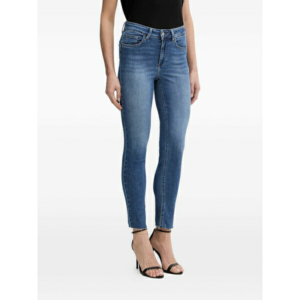 リュージョー レディース ジーンズズボン下 ボトムス Raw-hem skinny jeans Blue