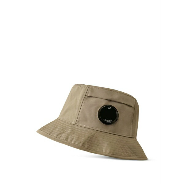 シーピーカンパニー メンズ 帽子 アクセサリー Logo-patch bucket hat Neutrals