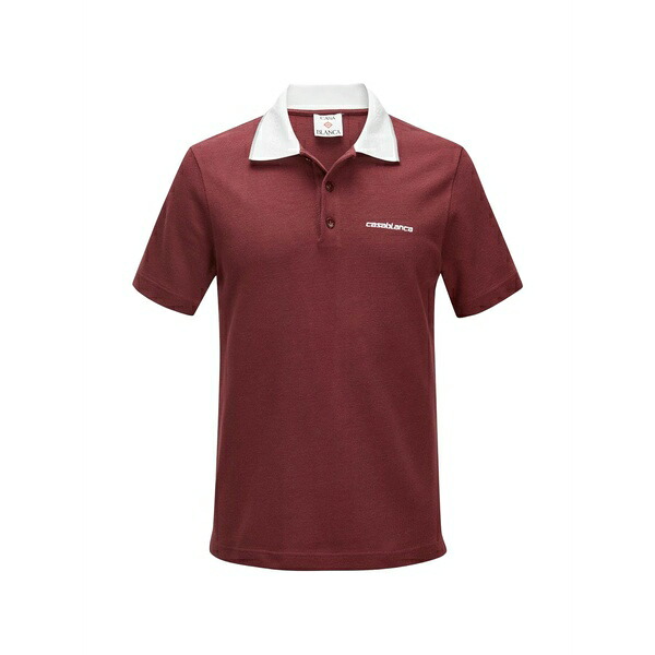 カサブランカ メンズ ポロシャツ トップス Textured polo shirt Red｜asty