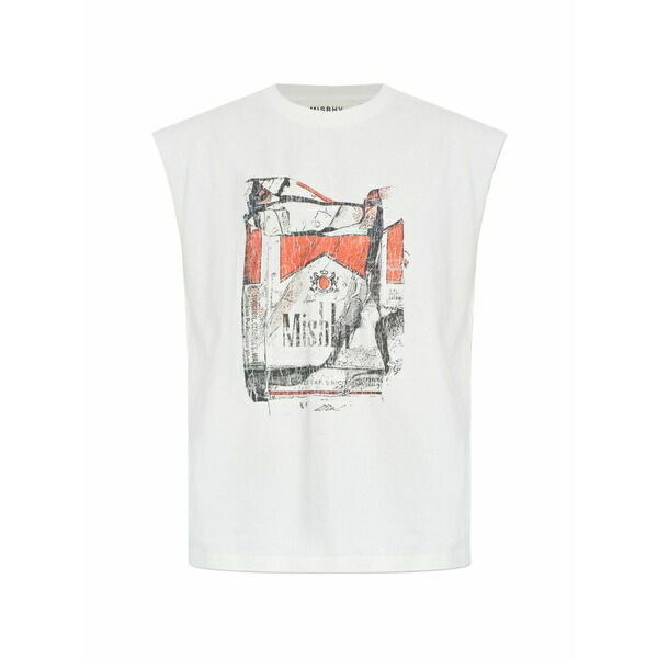 ミスビヘイブ メンズ プルオーバー トップス Graphic sleeveless t-shirt White