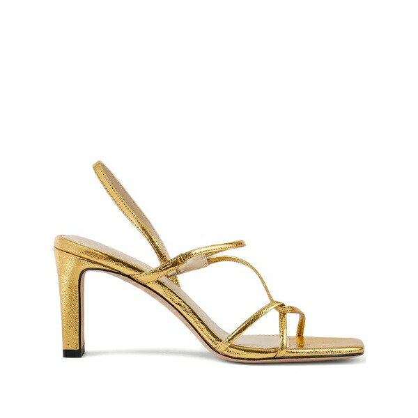 サンドロ レディース サンダル シューズ 80mm faye metallic strappy sandals Gold|asty