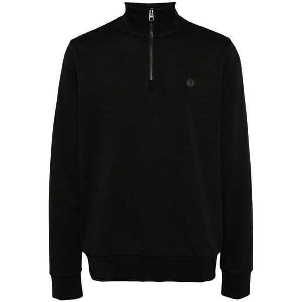 元締め メンズ パーカー・スウェットシャツ アウター Logo-patch sweatshirt Black パーカー-メンズファッション