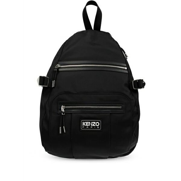 ケンゾー メンズ うしろ側容器に並べる・背嚢 御徒面子 Logo-patch backpack  Black