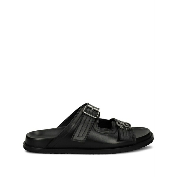 ロベルトカヴァリ メンズ サンダル シューズ Leather sandals Black