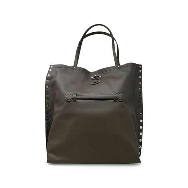 ザネラート レディース ショルダーバッグ 御徒面子 Medium a\u0027spasso芒 studded shoulder bag Brown