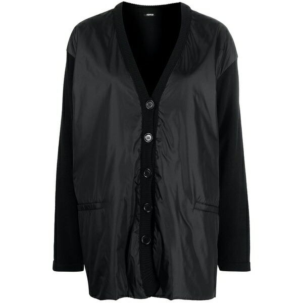 アスペジ レディース ジレー アウター Hybrid button-up cardigan Black