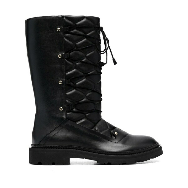 バリー レディース ブーツ シューズ Lace-up leather boots Black|asty