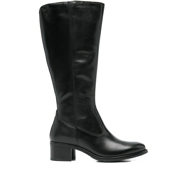 キーズ レディース ブーツ シューズ Logo-detail leather boots Black|asty