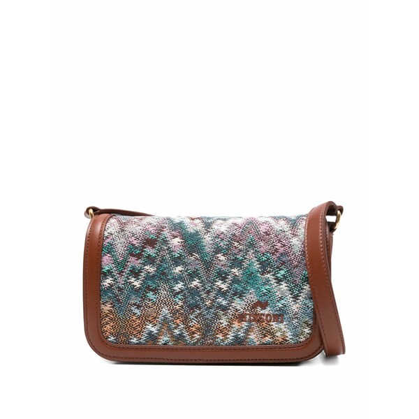 ミッソーニ レディース ショルダーバッグ 御徒面子 Patterned leather cross body bag Brown